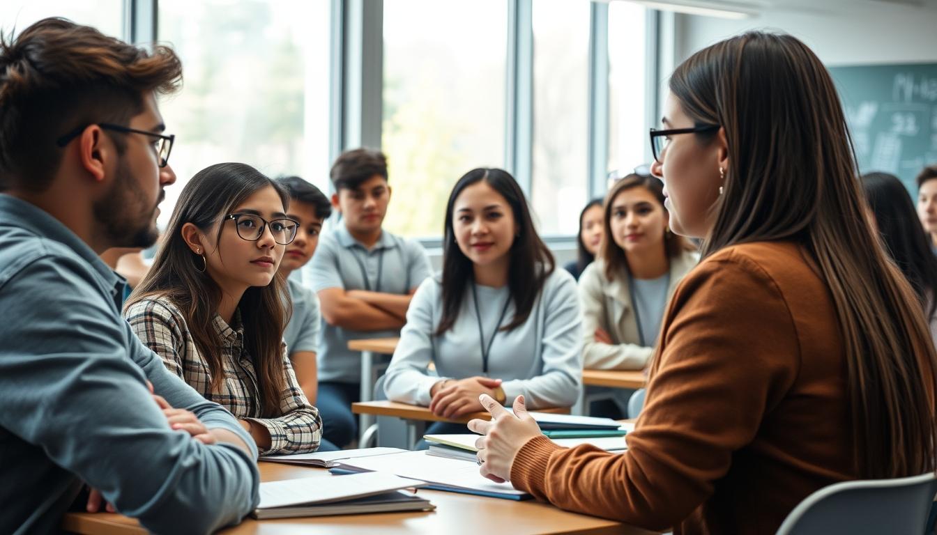 Students working in research laboratory